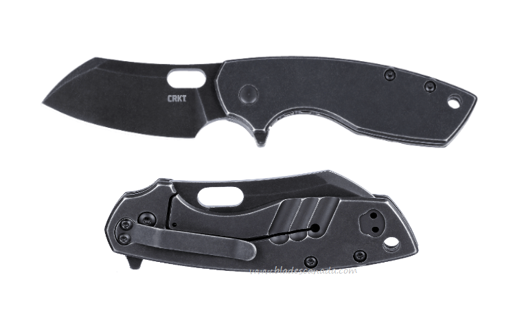 CRKT Pilar Large Flipper Framelock Knife, SW Black Blade, Stainless Handle, 5315KS