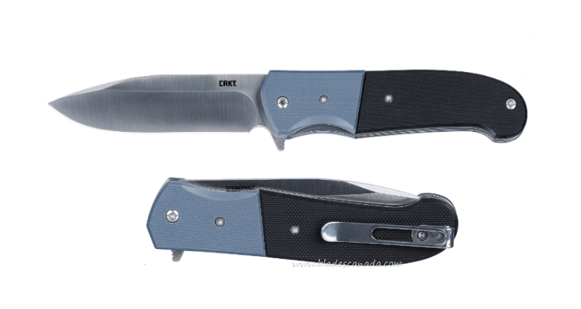 CRKT Ignitor Flipper Folding Knife, Assisted Opening, G10 Black/Blue, 6880