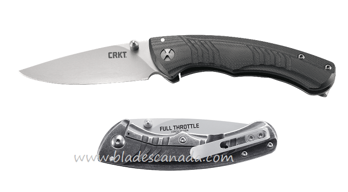 CRKT Full Throttle Framelock Folding Knife, Assisted Opening, G10 Black, CRKT7031 - Click Image to Close