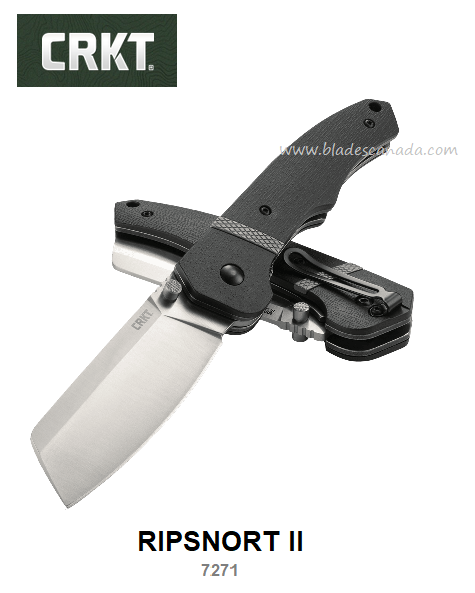 CRKT Ripsnort II Folding Knife, GRN Black/Stainless Steel, 7271