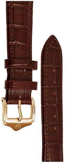 Melbourne Leather Brown Croc Grain Watch Strap - 22mm - Click Image to Close