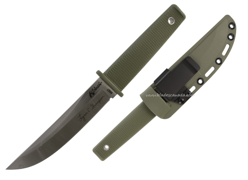Cold Steel Lynn Thompson Fixed Blade Knife, CPM S35VN, Kray-Ex Green, CS-17TAA