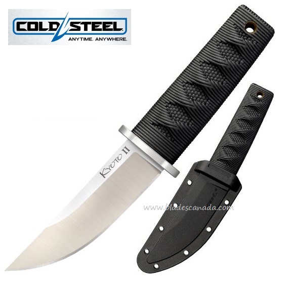 Cold Steel Mini Kyoto II Fixed Blade Knife, Reinforced Point, Hard Sheath, 17DB