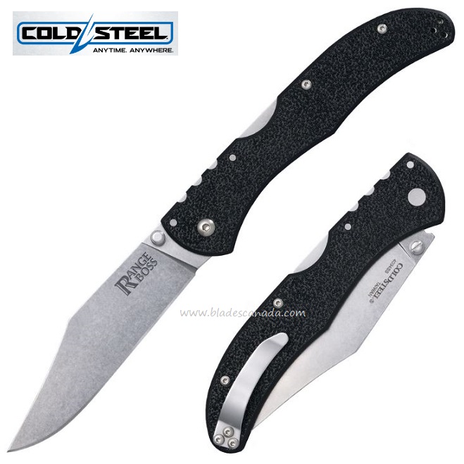 Cold Steel Range Boss Folding Knife, Black Handle, 20KR5