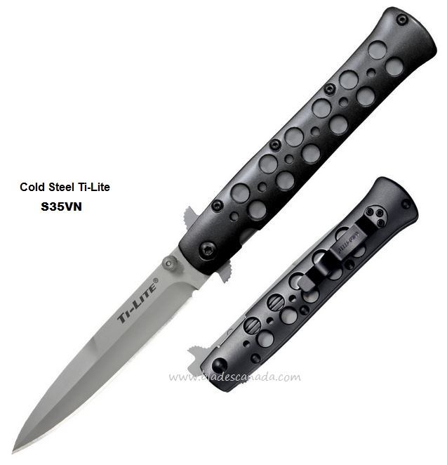 Cold Steel Ti-Lite Folding Knife, CPM S35VN, Aluminum, CS-26B4