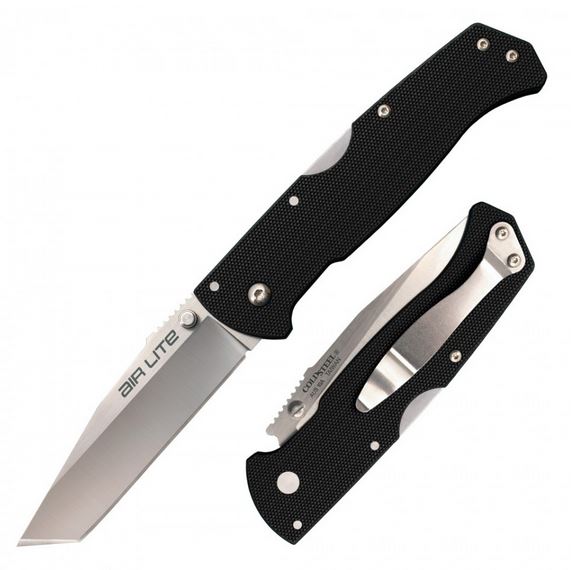 Cold Steel Air Lite Tanto Folding Knife, AUS 10A, G10 Black, 26WT - Click Image to Close
