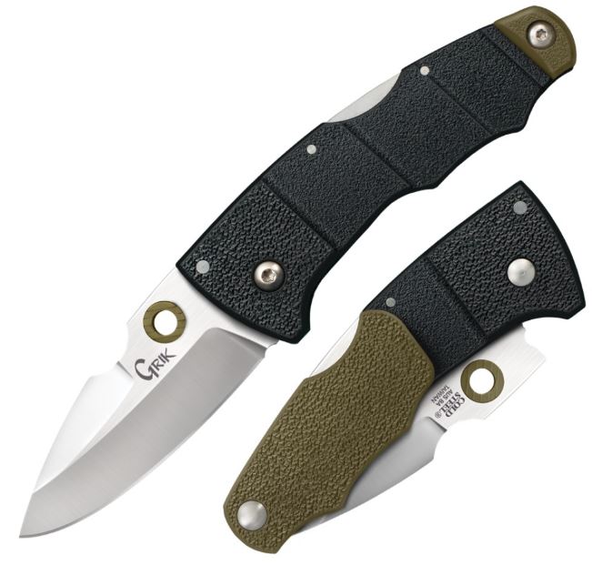 Cold Steel Grik Folding Knife, AUS 8A, GFN Black/OD Green, 28E
