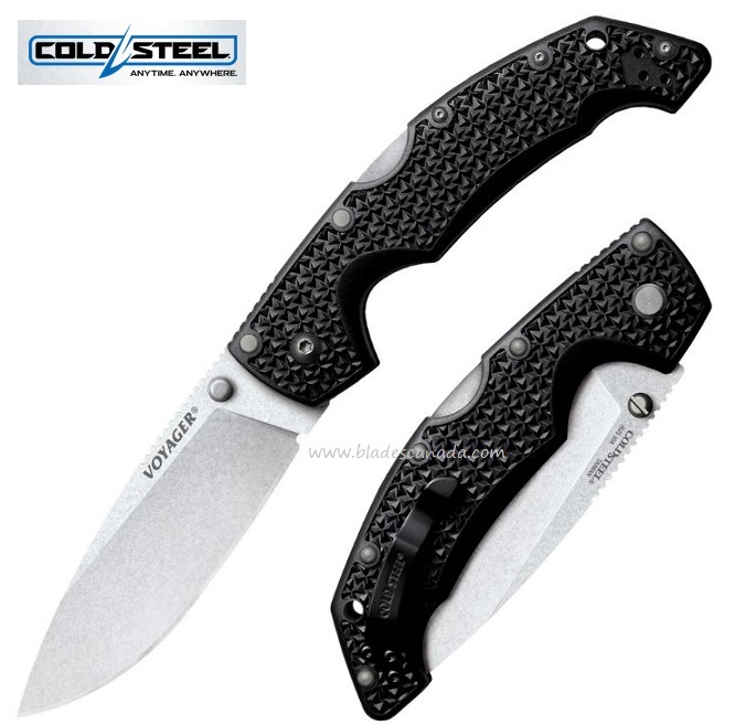 Cold Steel Voyager Folding Knife, AUS 10A Drop Point, 29AB - Click Image to Close