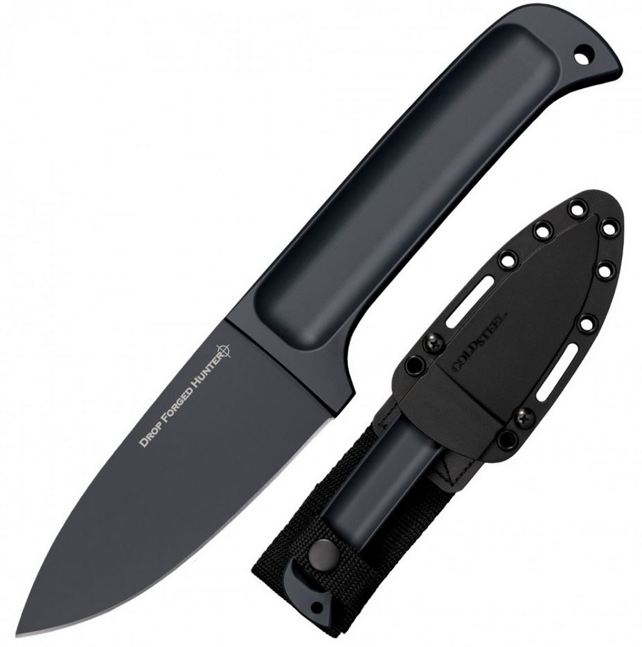 Cold Steel Drop Forged Hunter Fixed Blade Knife, 52100 Carbon, Secure-Ex Sheath, 36MG