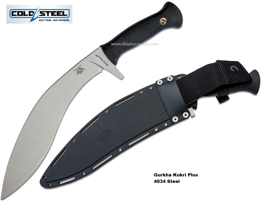 Cold Steel Gurkha Kukri Plus, 4034 Steel, Secure-Ex Sheath, 39LMC4