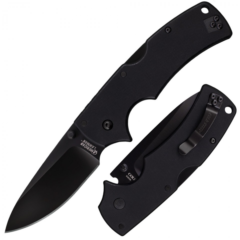 Cold Steel American Lawman Folding Knife, S35VN, G10 Black, 58B - Click Image to Close