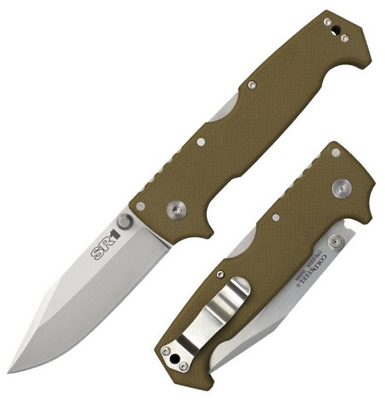 Cold Steel SR1 Heavy Duty Folding Knife, CPM S35VN, G10 OD Green, 62L