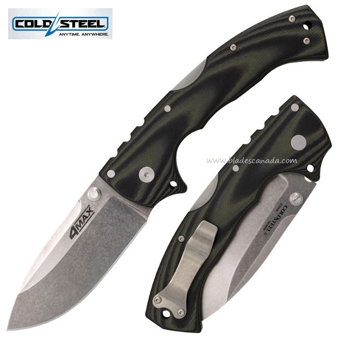 Cold Steel 4-Max Elite Folding Knife, S35VN, G10 Black/Green, 62RMA
