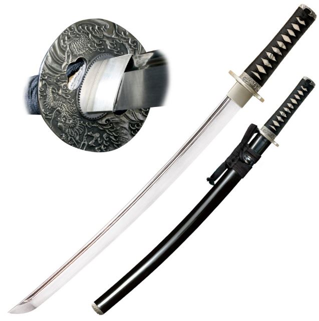 Cold Steel Emperor Series Wakizashi Sword, 1060 Carbon, Rayskin Handle, 88W