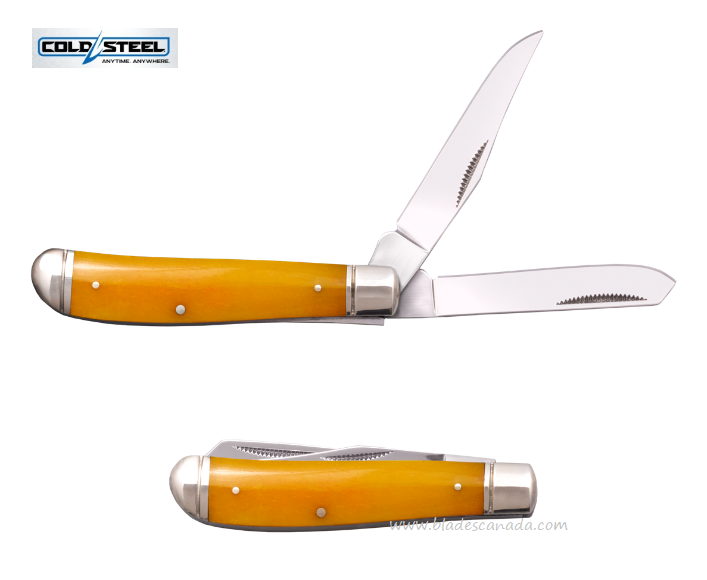 Cold Steel Mini Trapper Slipjoint Folding Knife, Yellow Bone, FL-MINITRPR-YBN