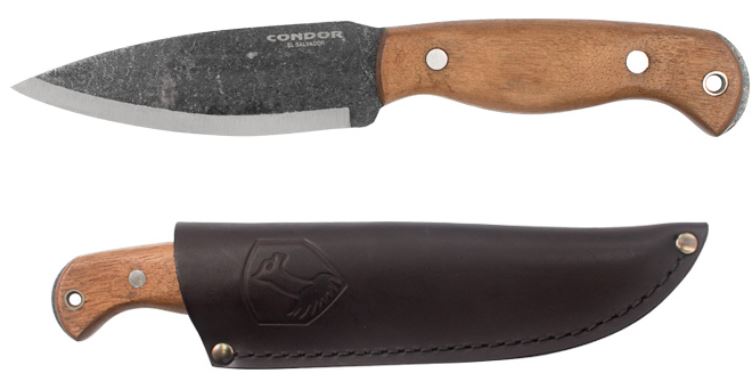 Condor Wayfinder Knife, 1095 Carbon, Walnut Handle, Leather Sheath, CTK2830-5.2HC