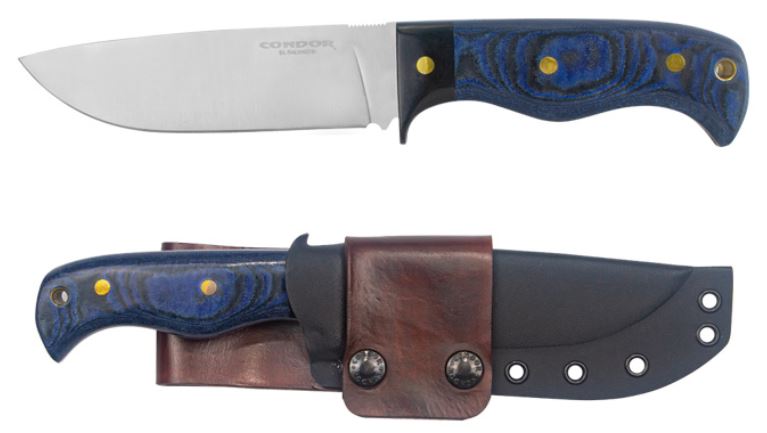Condor Blue Havoc Fixed Blade Knife, 1075 Carbon, Blue Micarta, Kydex Sheath, CTK2831-5.5HC