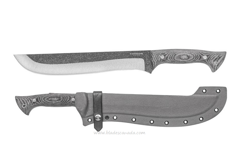 Condor Lobo Machete Knife, 1075 HC, Micarta Grey, CTK2017-12.0HC