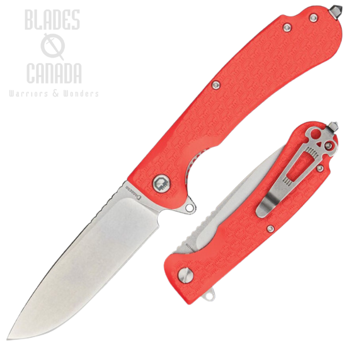 Daggerr Wocket Flipper Folding Knife, Stonewash Blade, FRN Orange Textured, WKFRNRNGSW