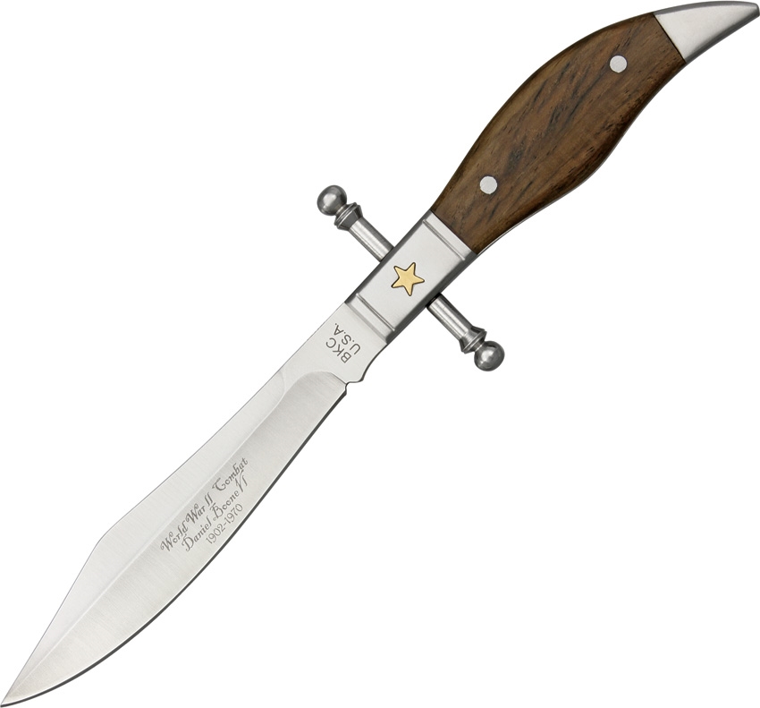 Boone Knife Co. WWII Combat Knife Replica w/Brown Leather Sheath, OB-002BW