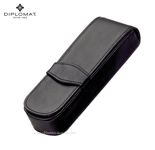 Diplomat Double Pen Case, Leather Black, 41000002