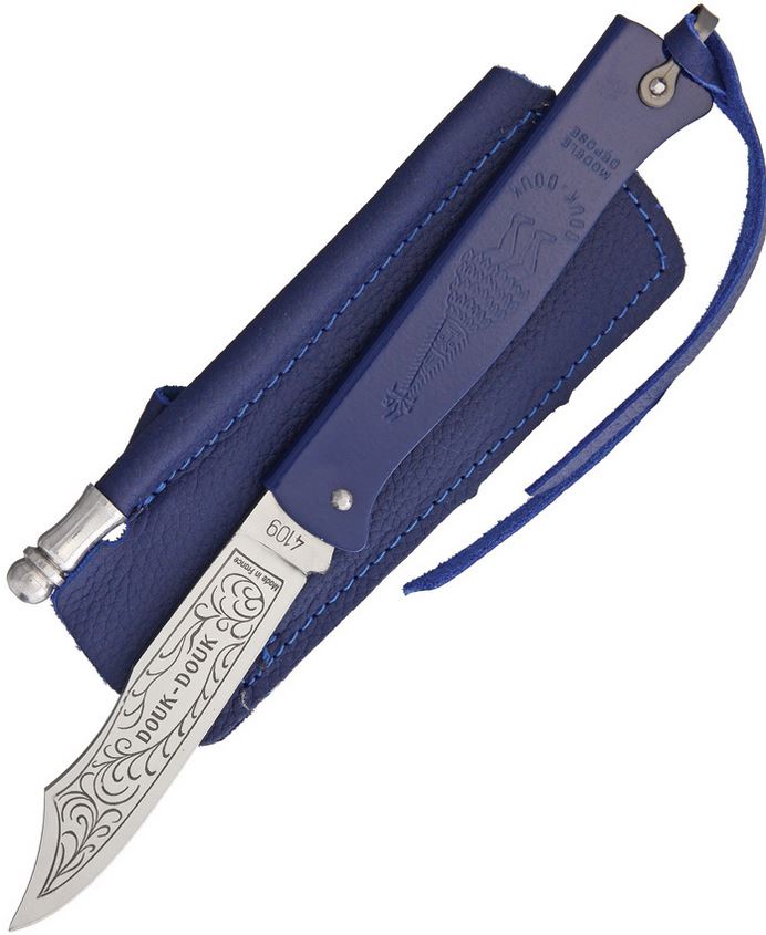 Douk-Douk 815GMCOLB Slipjoint Folding Knife, Blue Handle, Slip Sheath, DD815GMCOLB