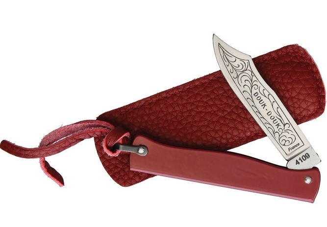 Douk-Douk 815PMCOLR Slipjoint Folding Knife, Red Handle, Slip Sheath, DD815PMCOLR