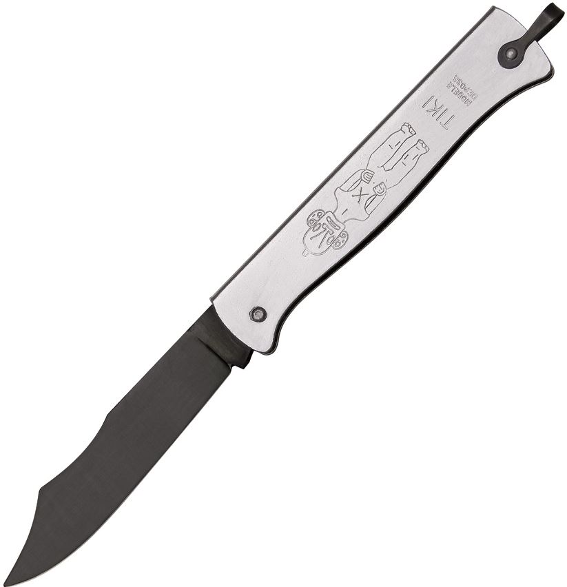 Douk-Douk Le Tiki Slipjoint Folding Knife, Silver Handle, DD829GM