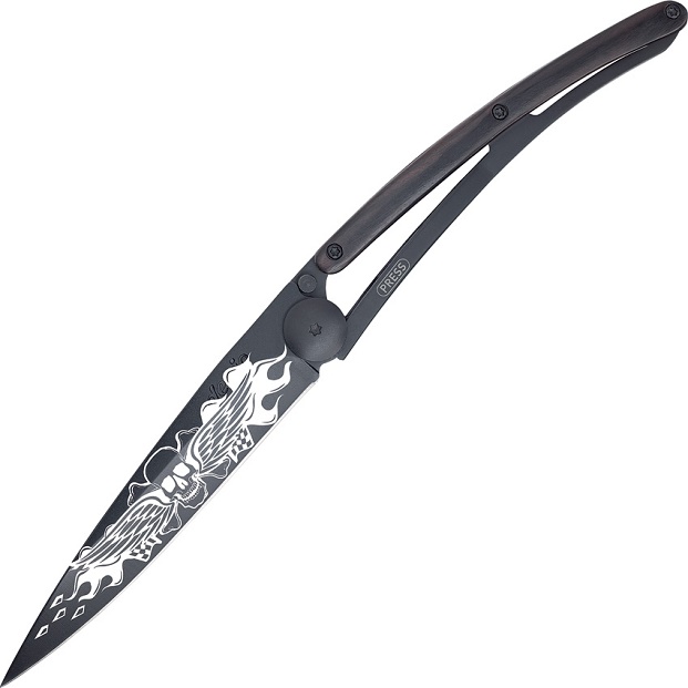 Deejo Biker Angels Framelock Folding Knife, 37 Gram, 1GB109