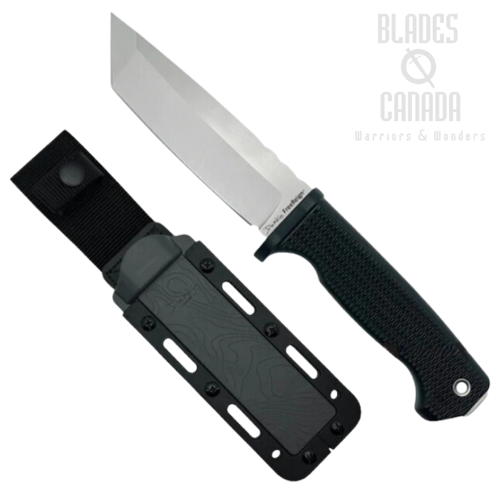 Demko FreeReign Fixed Blade Knife, AUS10A Tanto, Black Handle, Kydex Sheath, FR-10A-TBL