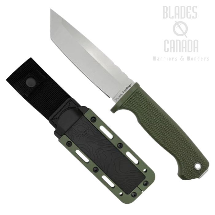 Demko FreeReign Fixed Blade Knife, AUS10A Tanto, OD Green Handle, Kydex Sheath, FR-10A-TOD
