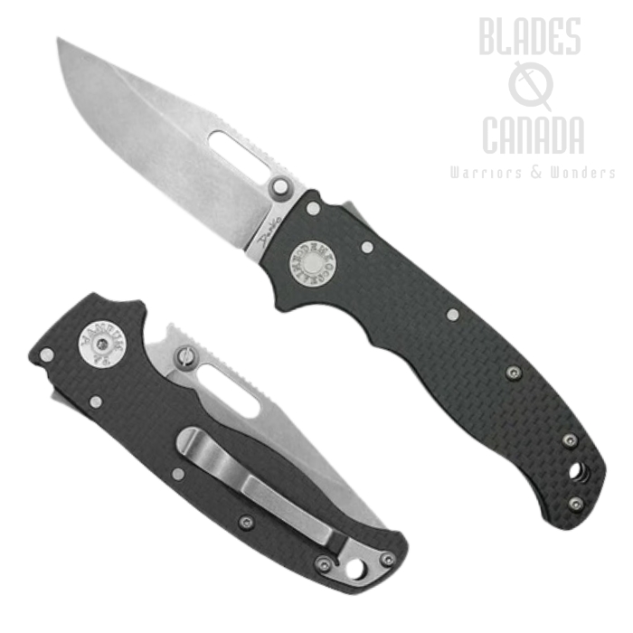 Demko AD20.5 Shark Lock Folding Knife, 20CV Clip Point, Carbon Fiber, 205-20CV-CARBON-CP