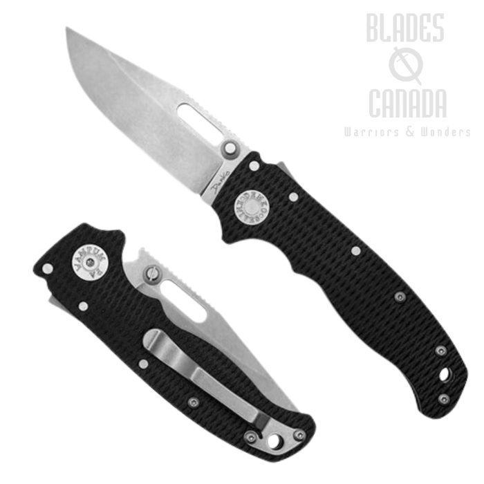 Demko AD20.5 Shark Lock Folding Knife, 20CV Clip Point, G10 Black, 205-20CV-BLK-CP