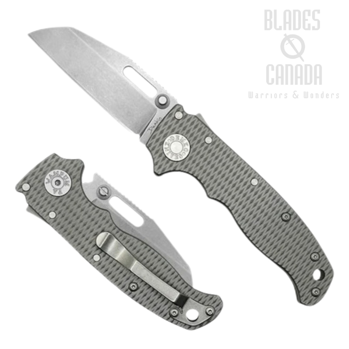 Demko AD20.5 Shark Lock Folding Knife, 20CV Shark Foot, Textured Titanium, 205-20CV-TI-TEX-SF
