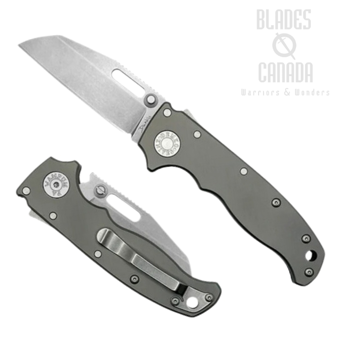 Demko AD20.5 Shark Lock Folding Knife, 20CV Shark Foot, Smooth Titanium, 205-20CV-TI-SF