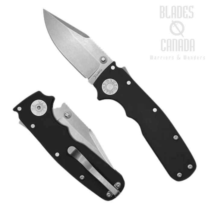 Demko Shark Cub Shark Lock Folding Knife, 20CV Clip Point, Aluminum Black, SC-20CV-AL-CP