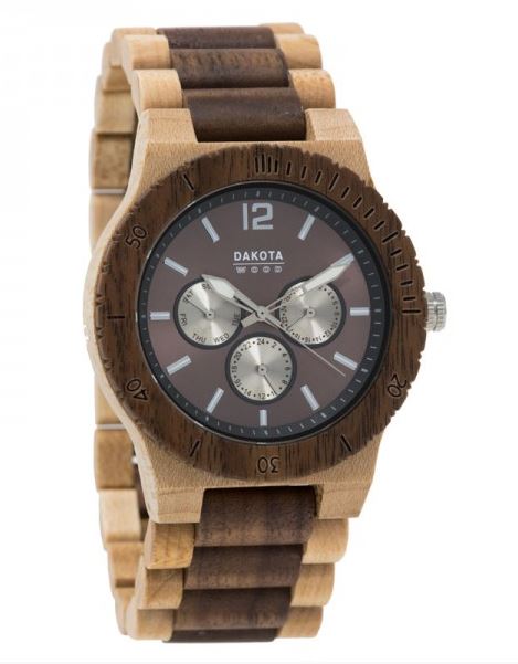 Dakota Watch Company 2633-3 Wooden Watch Maple/Walnut
