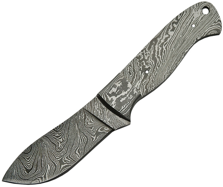 Damascus 2729DM Fixed Blade Skinner Knife, One-Piece Blank Handle, Damascus Bolster - Click Image to Close