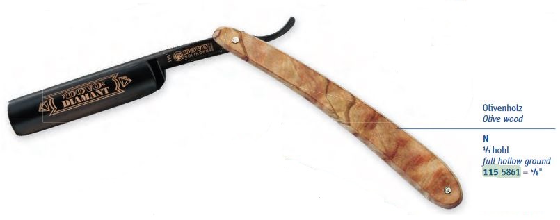 Dovo Diamant Carbon 5/8" Straight Razor - Olive Wood 1155861