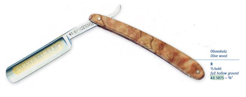 Dovo Inox Stainless 5/8" Straight Razor- Olive Wood 415875