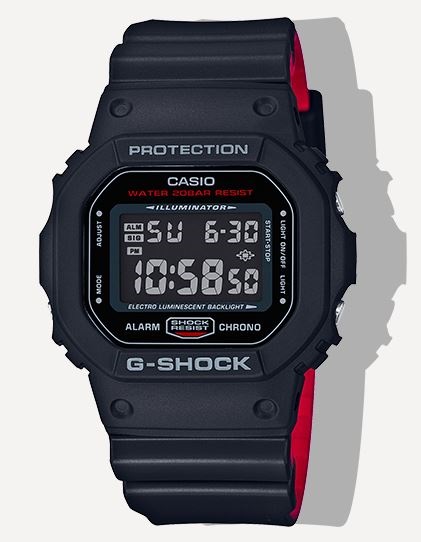 G Shock DW5600HR-1 Red Heritage - Click Image to Close
