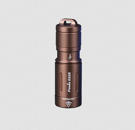 Fenix E02R Rechargeable Keychain Flashlight Brown - 200 Lumens