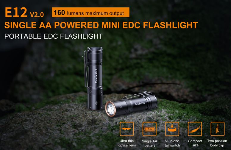 Fenix E12 V2.0 Pocket Flashlight - 160 Lumens