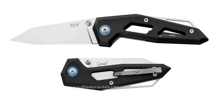 MKM Maniago Edge Folding Knife, Elmax Satin, Aluminum Black, EGL-ABK