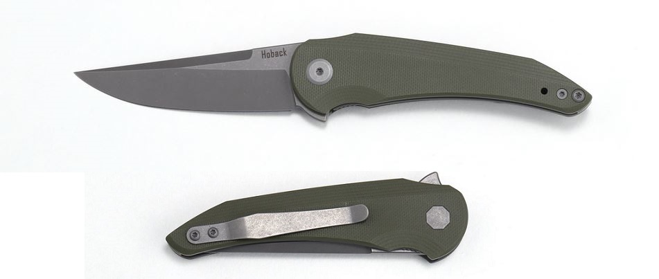 Hoback Enoch Flipper Folding Knife, CPM 20CV SW, G10 OD Green