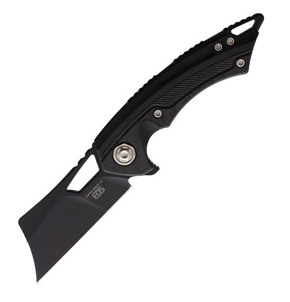 EOS Mini Nautilus Cleaver Black CPM-S90V - Black Titanium & CF BLackout Silver