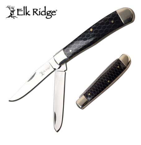 Elk Ridge ER938BK Slipjoint Folding Pocket Knife, Black Handle