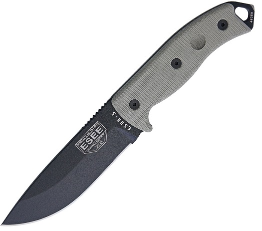 ESEE 5P-KO-E Black 1095, Micarta [KNIFE ONLY NO SHEATH], ESEE5PKOE