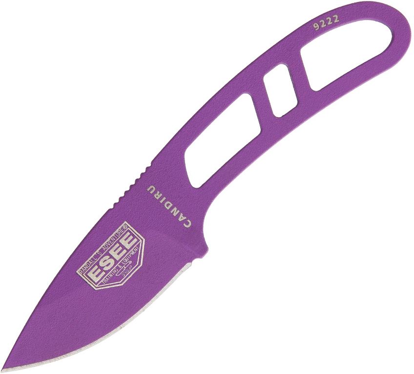 ESEE Candiru Fixed Blade Knife, 1095 Carbon Purple, Molded Sheath, CAN-PURP-BLK-E