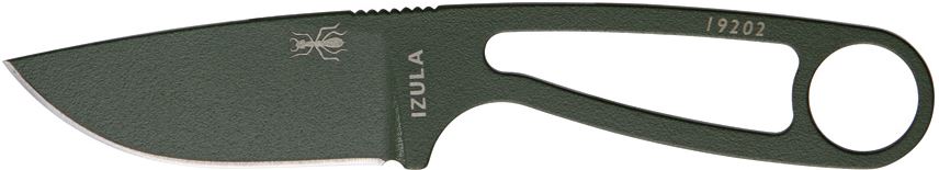 ESEE Izula Fixed Blade Knife, 1095 Carbon OD Green, Molded Sheath, IZULA-OD